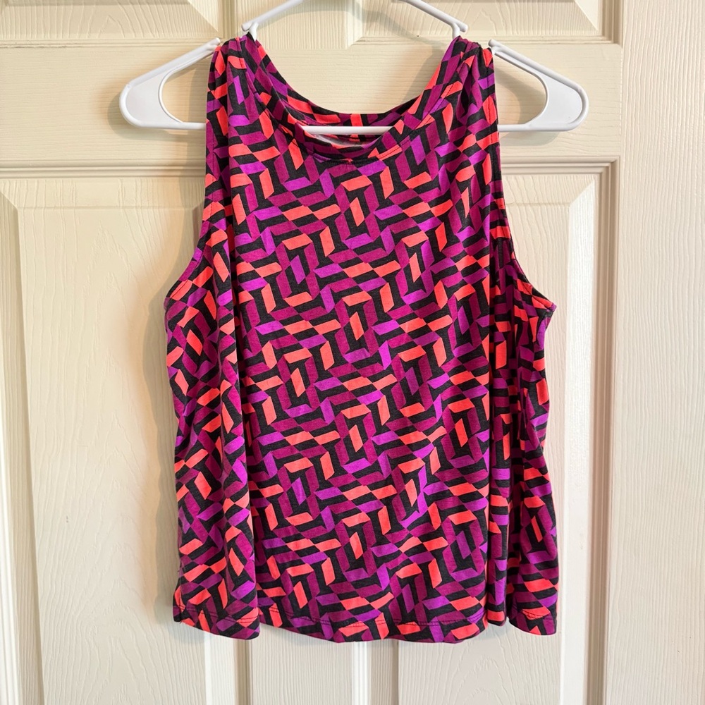 Lou & Grey Pink and Purple Geometric Tank Top
